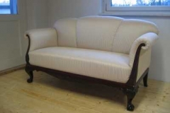 Neubezug eines Sofa im viktorianischen Stil, Bezug: Flachgewebe