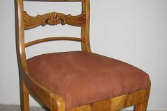 Restaurierung eines Biedermeierstuhl, ca 1860, Bezug: Hirschleder